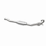 MagnaFlow 23763 hm grade direct-fit catalytic converter, opposite rear three-quarter view of the turntable spin