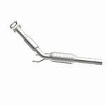 MagnaFlow 49990 oem grade direct-fit catalytic converter, side view of the turntable spin