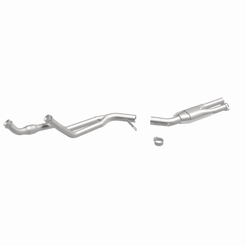 MagnaFlow 23817 epa direct-fit catalytic converter, front three-quarter view of the turntable spin