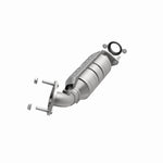 MagnaFlow 24403 hm grade direct-fit catalytic converter, opposite front three-quarter view of the turntable spin