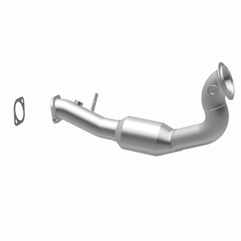 MagnaFlow 49766 oem grade direct-fit catalytic converter, opposite rear three-quarter view of the turntable spin