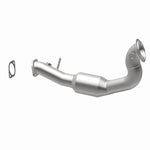 MagnaFlow 49766 oem grade direct-fit catalytic converter, opposite rear three-quarter view of the turntable spin