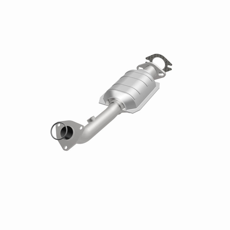 MagnaFlow 24417 hm grade direct-fit catalytic converter, opposite front three-quarter view of the turntable spin