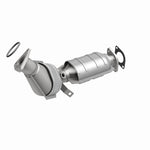MagnaFlow 24082 hm grade direct-fit catalytic converter, front three-quarter view of the turntable spin