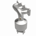 MagnaFlow 452026 carb manifold converter, front three-quarter view of the turntable spin