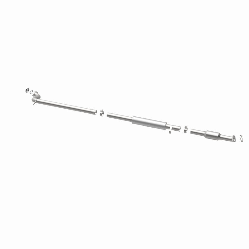 MagnaFlow 52466 oem grade direct-fit catalytic converter, opposite rear three-quarter view of the turntable spin