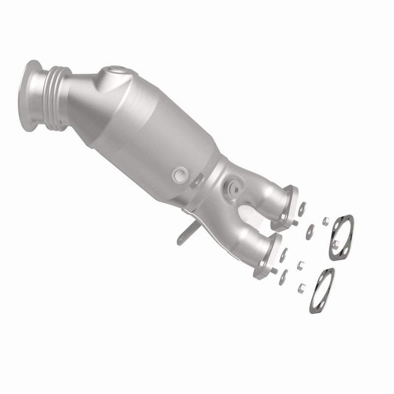 MagnaFlow 52244 oem grade direct-fit catalytic converter, side view of the turntable spin