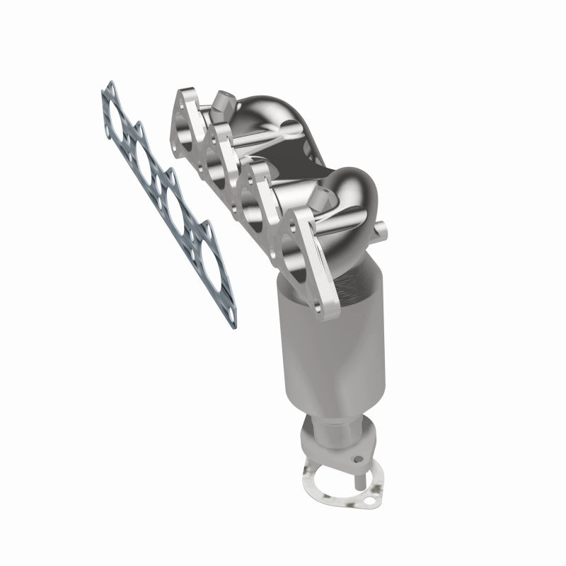 MagnaFlow 5531330 carb manifold converter, rear three-quarter view of the turntable spin