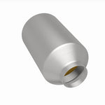 MagnaFlow 51809 universal catalytic converter, rear three-quarter view of the turntable spin