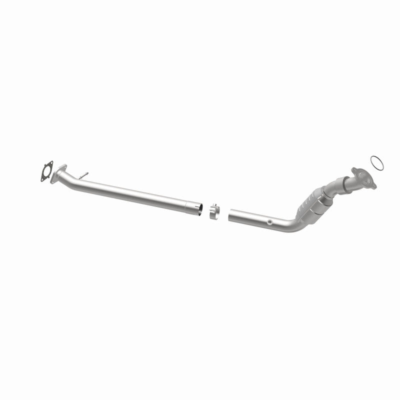 MagnaFlow 23795 hm grade direct-fit catalytic converter, opposite rear three-quarter view of the turntable spin