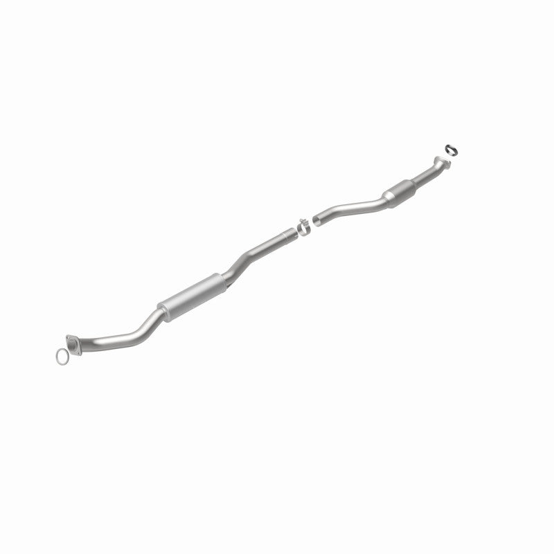MagnaFlow 5571437 carb direct-fit catalytic converter, rear view of the turntable spin