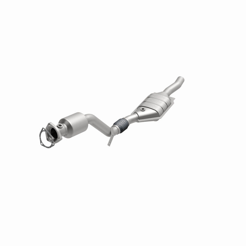 MagnaFlow 51589 oem grade direct-fit catalytic converter, opposite front three-quarter view of the turntable spin