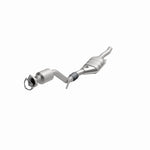 MagnaFlow 51589 oem grade direct-fit catalytic converter, opposite front three-quarter view of the turntable spin