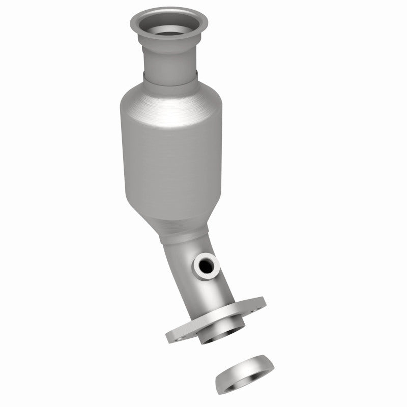 MagnaFlow 93237 hm grade direct-fit catalytic converter, rear three-quarter view of the turntable spin