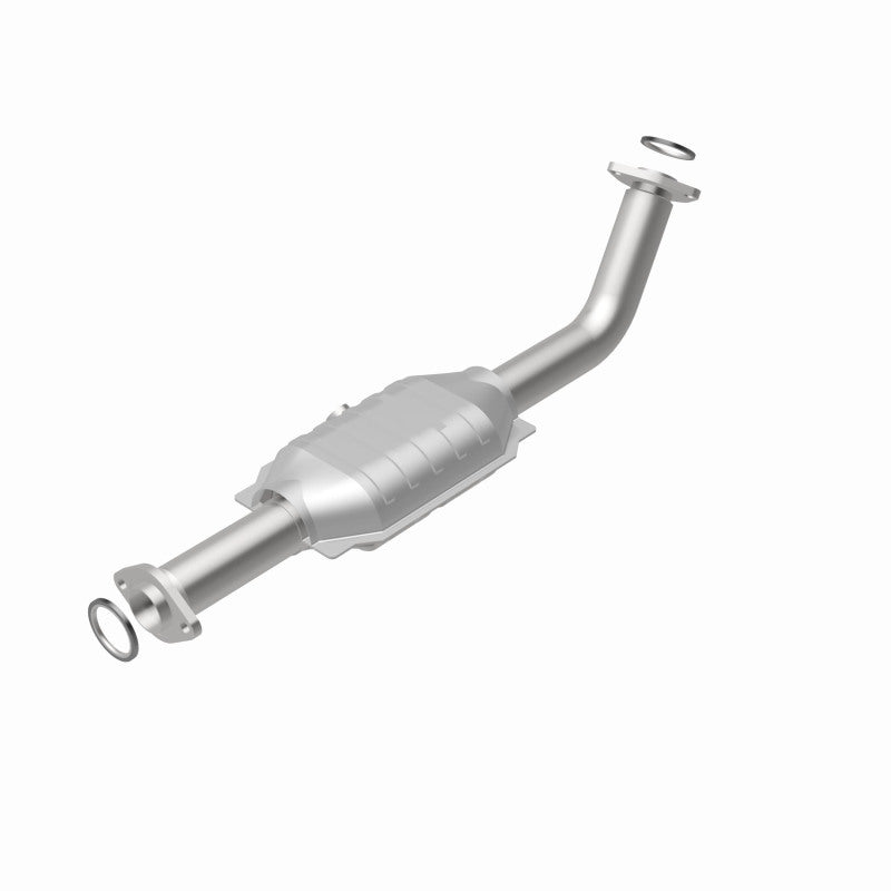 MagnaFlow 93399 hm grade direct-fit catalytic converter, rear view of the turntable spin
