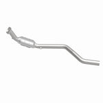 MagnaFlow 93210 hm grade direct-fit catalytic converter, side view of the turntable spin