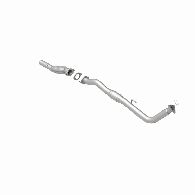 MagnaFlow 447283 carb direct-fit catalytic converter, rear view of the turntable spin