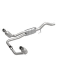 MagnaFlow 447248 carb direct-fit catalytic converter, front three-quarter view of the turntable spin