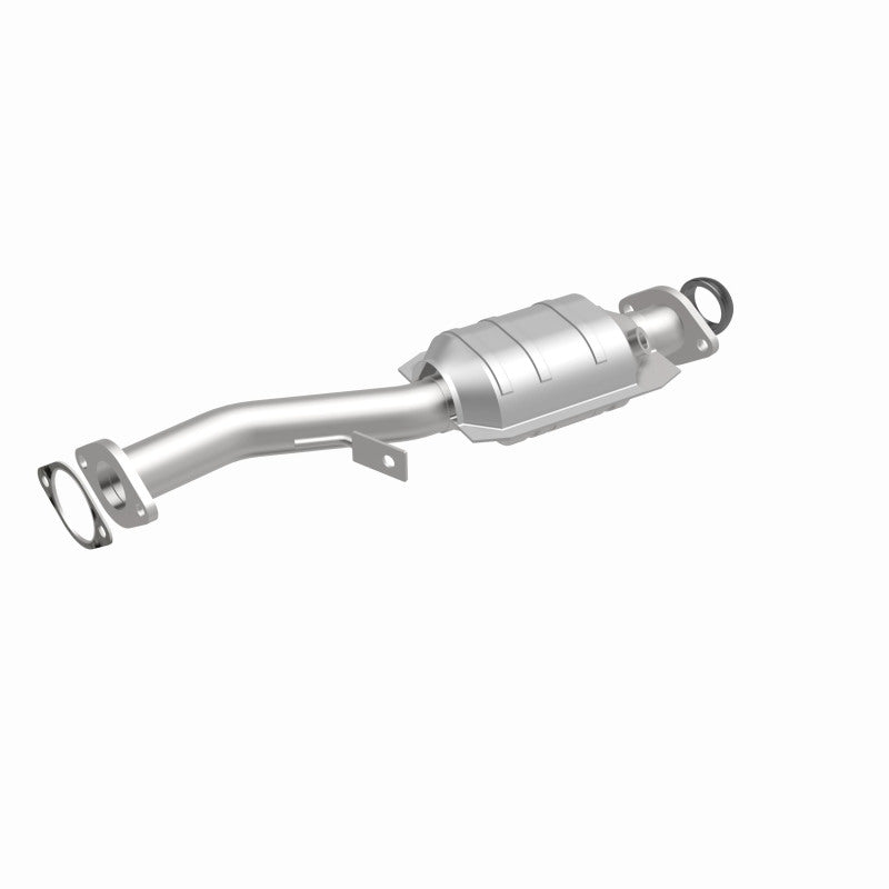 MagnaFlow 23874 hm grade direct-fit catalytic converter, front three-quarter view of the turntable spin