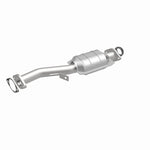 MagnaFlow 23874 hm grade direct-fit catalytic converter, front three-quarter view of the turntable spin
