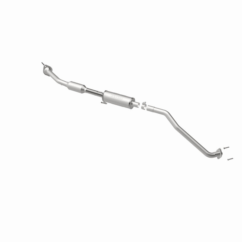 MagnaFlow 52458 oem grade direct-fit catalytic converter, opposite front three-quarter view of the turntable spin
