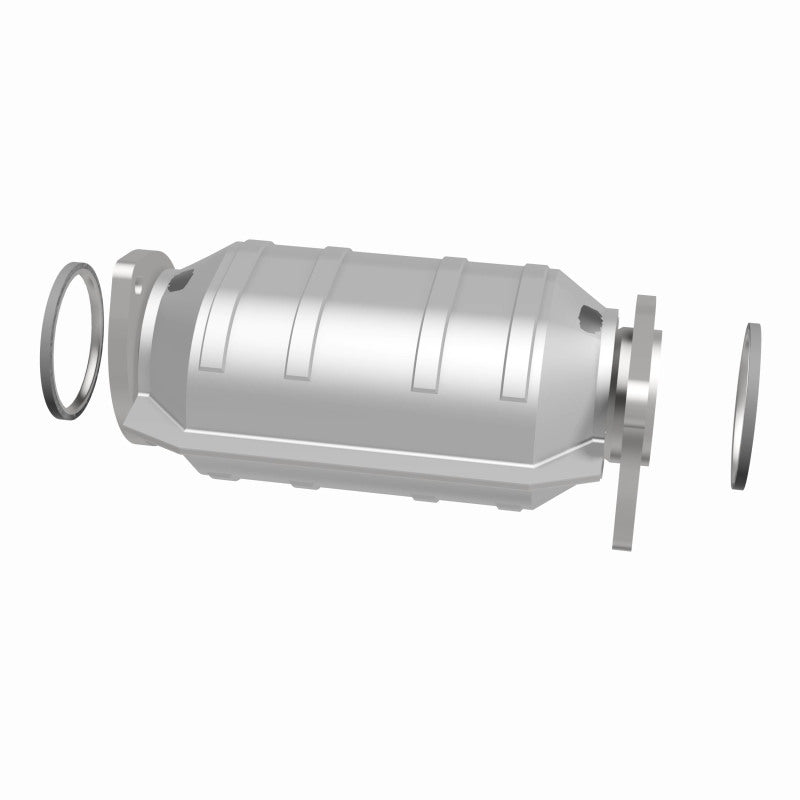 MagnaFlow 26227 hm grade direct-fit catalytic converter, side view of the turntable spin