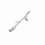 MagnaFlow 52573 oem grade direct-fit catalytic converter, opposite front three-quarter view of the turntable spin