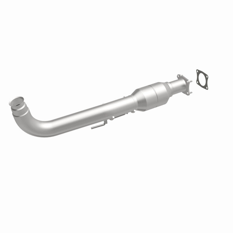 MagnaFlow 60504 oem grade direct-fit catalytic converter, front three-quarter view of the turntable spin