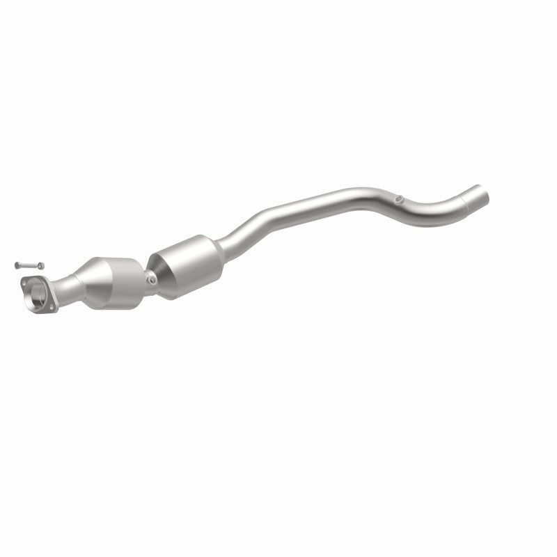 MagnaFlow 21-536 oem grade direct-fit catalytic converter, opposite front three-quarter view of the turntable spin