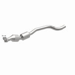 MagnaFlow 21-536 oem grade direct-fit catalytic converter, opposite front three-quarter view of the turntable spin
