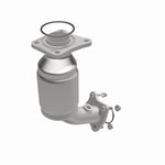MagnaFlow 50219 hm grade direct-fit catalytic converter, opposite front three-quarter view of the turntable spin