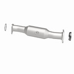 MagnaFlow 4481724 carb direct-fit catalytic converter, opposite rear three-quarter view of the turntable spin