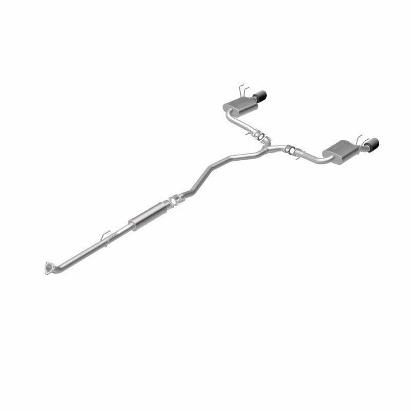 MagnaFlow 19612 neo series cat-back exhaust, rear view of the turntable spin