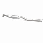 MagnaFlow 22768 epa direct-fit catalytic converter, side view of the turntable spin