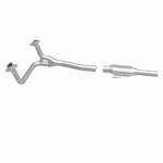 MagnaFlow 93307 epa direct-fit catalytic converter, side view of the turntable spin