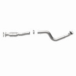 MagnaFlow 93408 hm grade direct-fit catalytic converter, opposite rear three-quarter view of the turntable spin