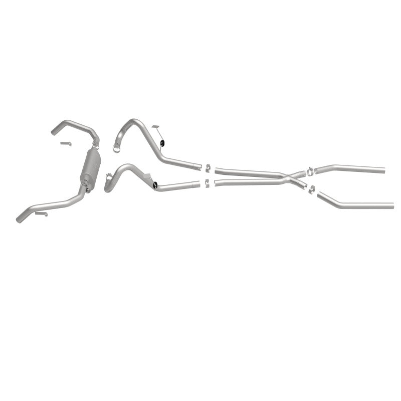 MagnaFlow 15895 street series cat-back exhaust, side view of the turntable spin
