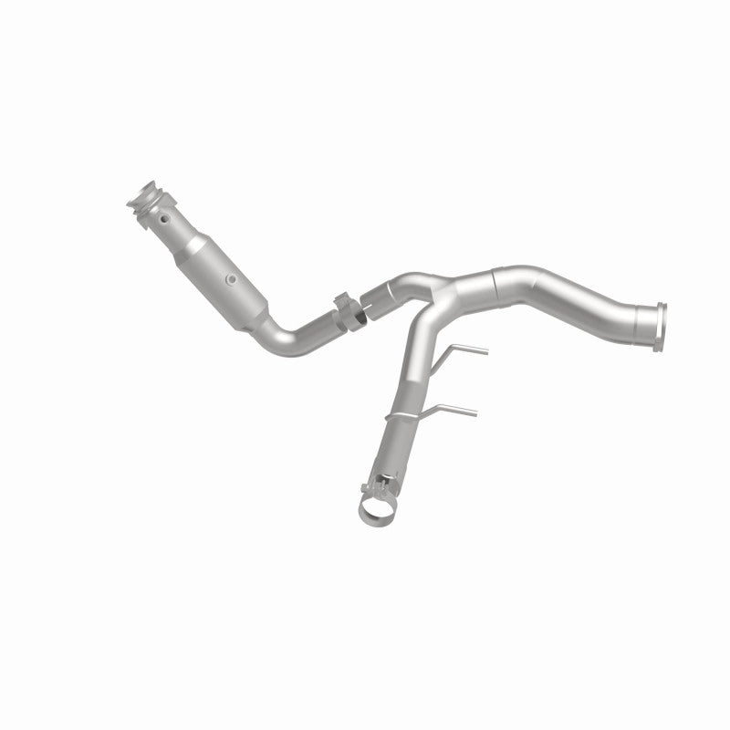MagnaFlow 21-521 oem grade direct-fit catalytic converter, side view of the turntable spin