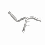 MagnaFlow 21-521 oem grade direct-fit catalytic converter, side view of the turntable spin