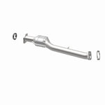MagnaFlow 23147 hm grade direct-fit catalytic converter, opposite rear three-quarter view of the turntable spin