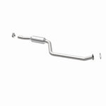 MagnaFlow 52480 oem grade direct-fit catalytic converter, opposite rear three-quarter view of the turntable spin