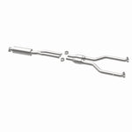 MagnaFlow 5571168 carb direct-fit catalytic converter, opposite rear three-quarter view of the turntable spin
