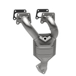 MagnaFlow 452023 carb manifold converter, side view of the turntable spin