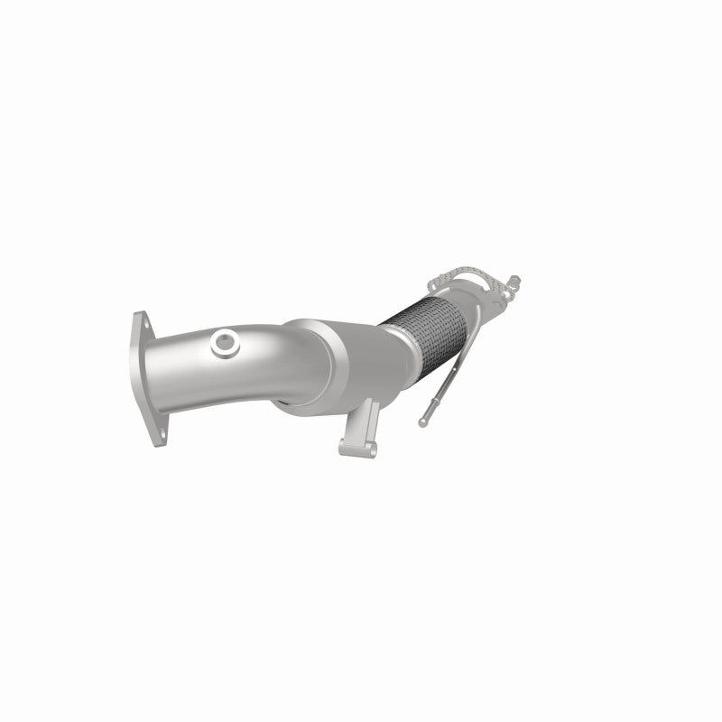 MagnaFlow 280030 oem grade direct-fit catalytic converter, rear three-quarter view of the turntable spin