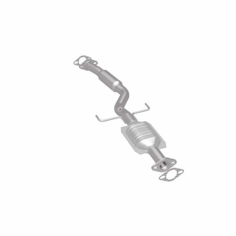 MagnaFlow 457024 carb direct-fit catalytic converter, rear three-quarter view of the turntable spin