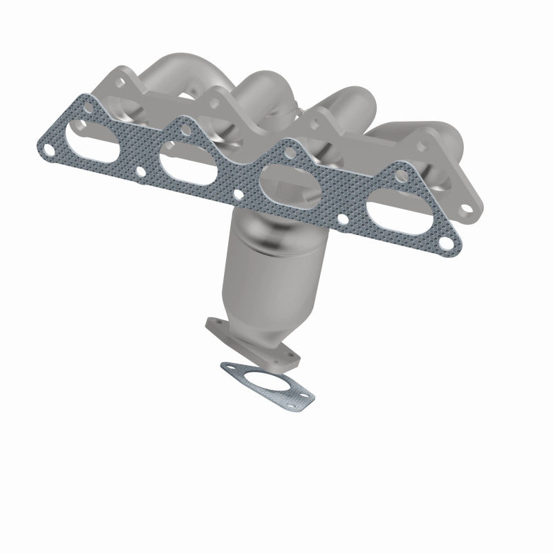 MagnaFlow 452027 carb manifold converter, side view of the turntable spin