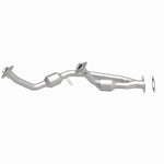 MagnaFlow 23354 epa direct-fit catalytic converter, side view of the turntable spin