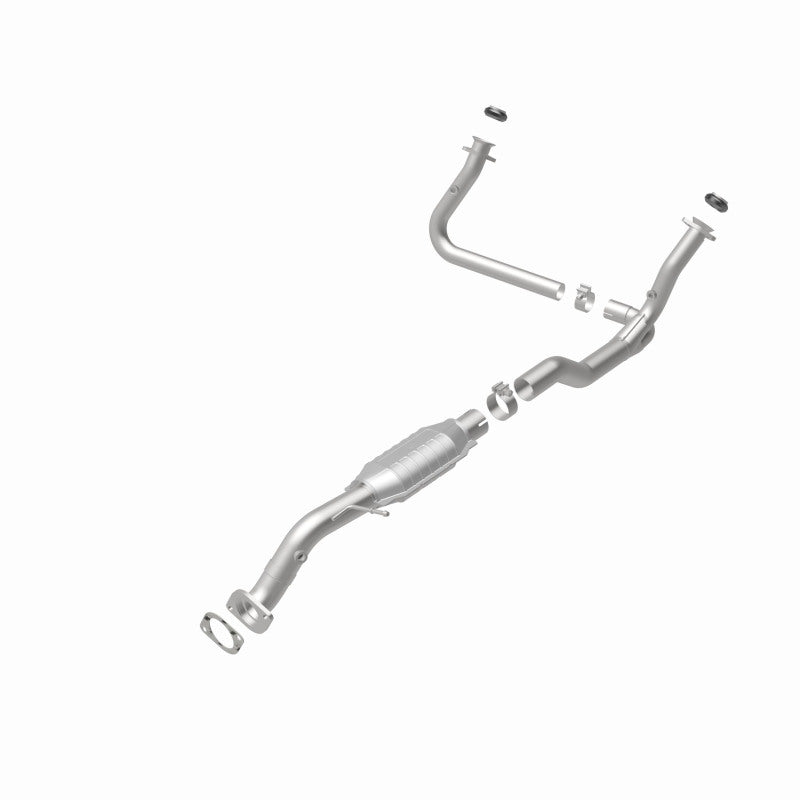 MagnaFlow 93369 hm grade direct-fit catalytic converter, rear view of the turntable spin