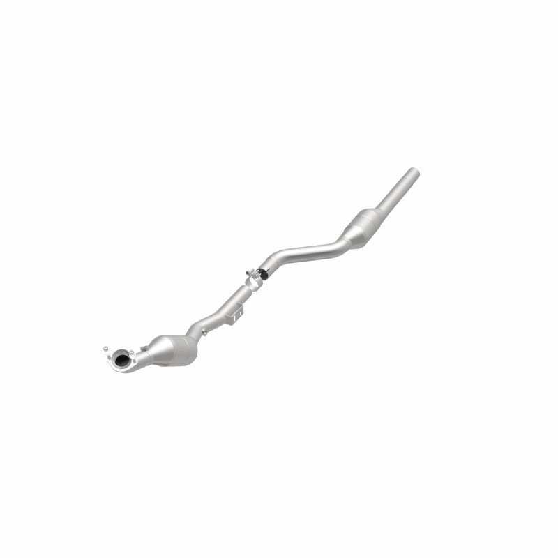 MagnaFlow 24036 hm grade direct-fit catalytic converter, opposite front three-quarter view of the turntable spin