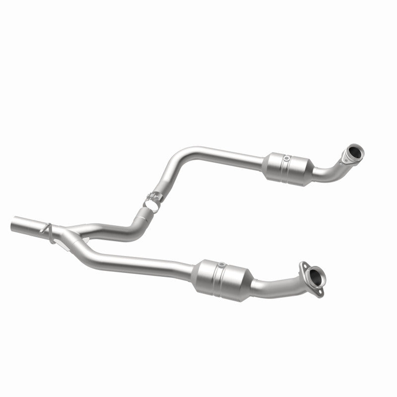 MagnaFlow 52153 oem grade direct-fit catalytic converter, opposite rear three-quarter view of the turntable spin
